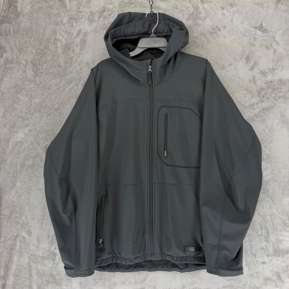 Burton Dryride Softshell Jacket Mens XL Black Hooded Full Zip Fleece Lined Coat
